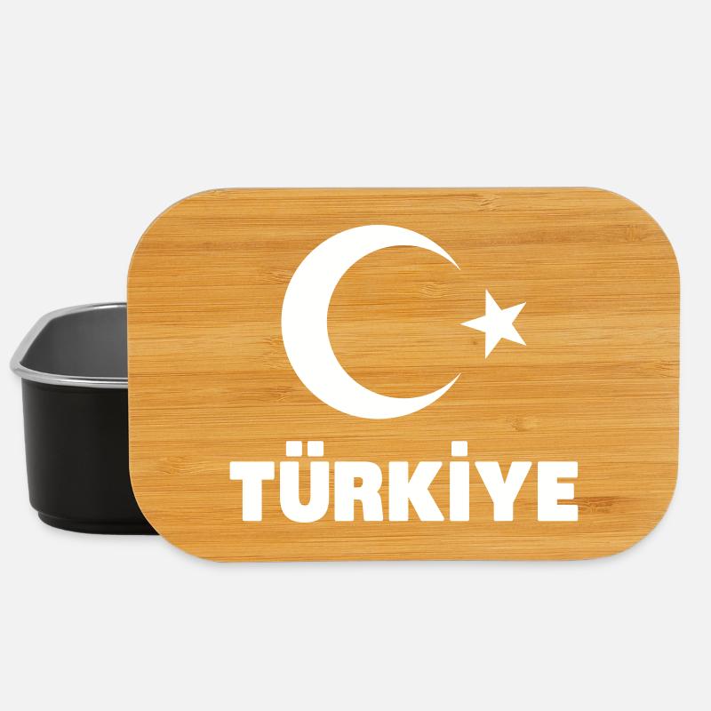 Türkiye with flag - Lunch Box - black