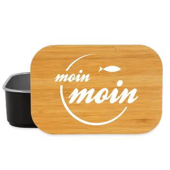 Moin Moin Hamburg Coast Baltic Sea Mojn Rostock - Lunch Box - black - Front