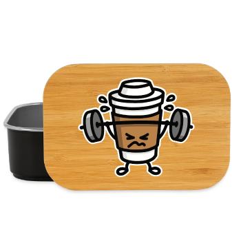 Strong coffee - lift workout - Lunch Box - Schwarz - Vorne