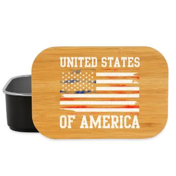 Distressed United States Flag - Lunch Box - black - Front
