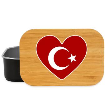 Heart as a Turkish flag - Lunch Box - black - Front