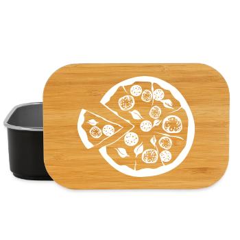 pizza pizzaria restaurant bar food illustration - Lunch Box - black - Front