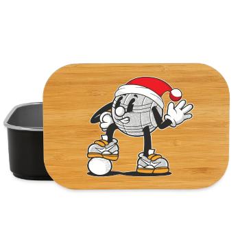 Boule Ball Pétanque Tenue chapeau de Noël Bouler - Boîte à goûter - noir - Devant