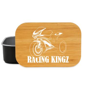 Racing Kingz Motorcycle Illustration Symbol Graphic - Lunch Box - black - Front