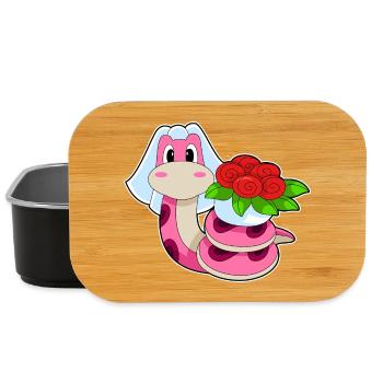 Snake Bridal Floral Wedding - Lunch Box - black - Front