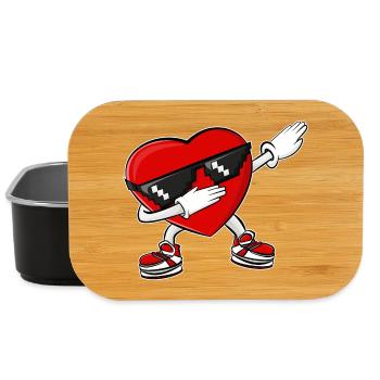 Dabbing Heart Valentine's Day - Lunch Box - black - Front