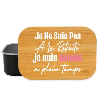Je Ne Suis Pas À La Retraite Je Suis mamie - Boîte à goûter - noir - Devant