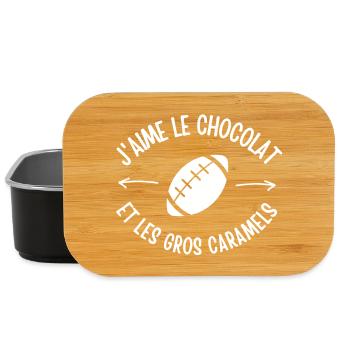 rugby, rugby sport, fan de rugby - Boîte à goûter - noir - Devant