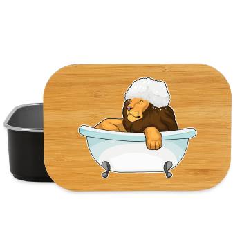 Lion Bathing Bathtub - Lunch Box - black - Front