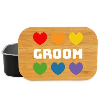 Rainbow Hearts Groom blanc - Boîte à goûter - noir - Devant