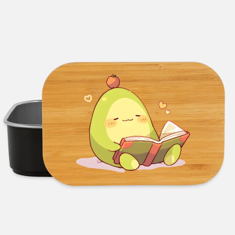Avocado Reading Hero – Cuddling Book Time - Lunch Box - black