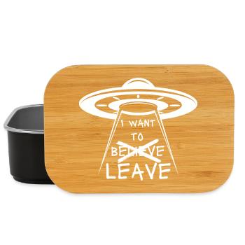 Aliens OVNI Citation amusante que je veux laisser - Boîte à goûter - noir - Devant