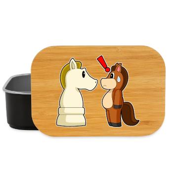 Pferd Schachfigur Springer Schach - Lunch Box - Schwarz - Vorne