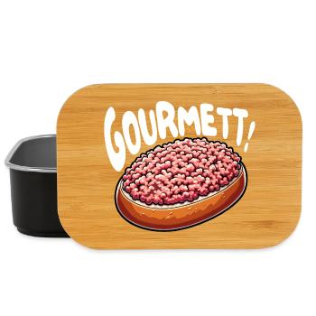 Gourmett - Lustiges Design mit Mett-Brötchen - Lunch Box - Schwarz - Vorne