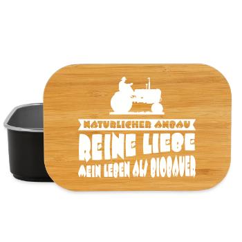 Biobauer Natürlicher Anbau Reine Liebe Landwirt - Lunch Box - Schwarz - Vorne