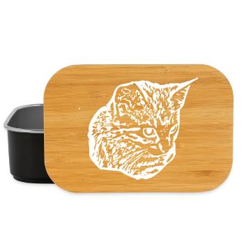 Katze weiß Silhouette Geschenk Katzenliebhaber - Lunch Box - Schwarz - Vorne