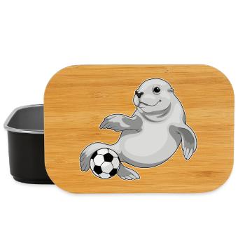 Seal Soccer Player Soccer - Lunch Box - black - Front