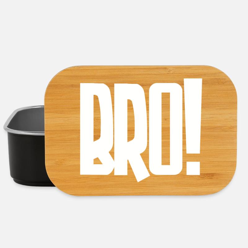 Bro! Großes Blockbuchstaben-Statement - Lunch Box - Schwarz
