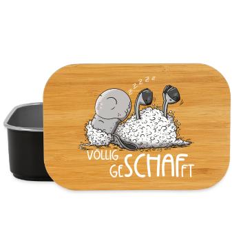 Kleines Schlafendes Schaf Völlig Geschafft - Lunch Box - Schwarz - Vorne
