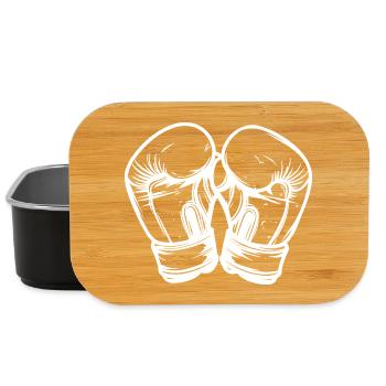 Dessin de gants de kickboxing - Boîte à goûter - noir - Devant