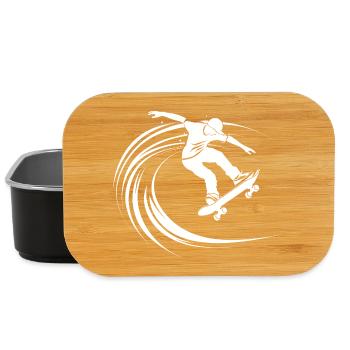 Skateboarder Drawing - Lunch Box - black - Front