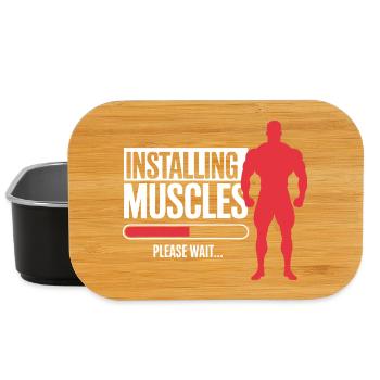 Installing Muscles — Gym Fitness Motivational Gift - Lunch Box - black - Front