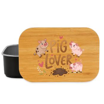 Fun Pig Lover Design - Lunch Box - black - Front