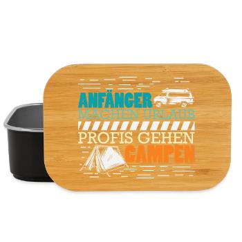 Camper Camping Wohnwagen Spruch - Lunch Box - Schwarz - Vorne