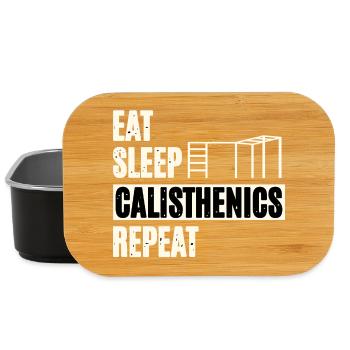 Manger, dormir, callisthénie - Boîte à goûter - noir - Devant