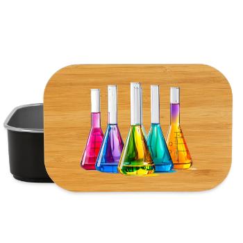 Colourful laboratory bottles in a play of colours - Lunch Box - black - Front