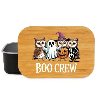 Boo Crew Eulen Geist Kürbis Hexe Skelett Halloween - Lunch Box - Schwarz - Vorne