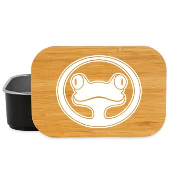 Frosch Gesicht: Smiley, Tropen & Natur - Lunch Box - Schwarz - Vorne