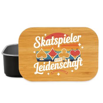  Skatspieler Aus Leidenschaft Retro Skat Karten - Lunch Box - Schwarz - Vorne