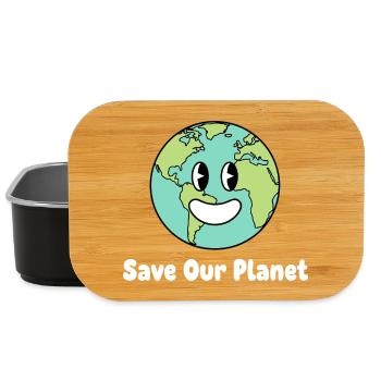 Lächelnde Erde Save Our Planet - Lunch Box - Schwarz - Vorne