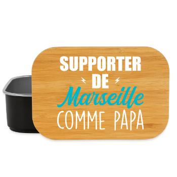Enfant Humour Marseillais Supporter de Marseille - Boîte à goûter - noir - Devant