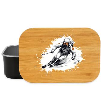 Astronaut Ski Skifahren - Lunch Box - Schwarz - Vorne