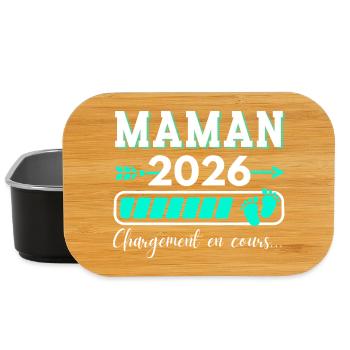Mama 2026 Spaß Geschenk Mutter kündigt Schwangerschaft an - Lunch Box - Schwarz - Vorne