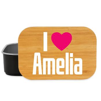 I Love Amelia Pinkes Herz Ich liebe Amelia - Lunch Box - Schwarz - Vorne