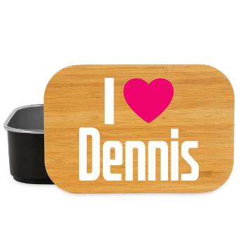 I Love Dennis Pink Heart I Love Dennis - Lunch Box - black - Front