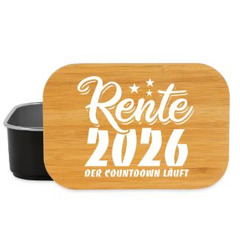 Rente 2026 - Ruhestand - Der Countdown läuft - Lunch Box - Schwarz - Vorne