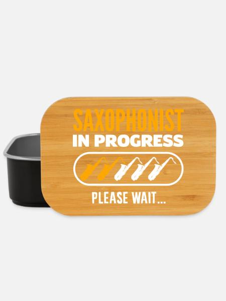 Jazz-saxophon Lustiger Saxophonist In Arbeit - Lunch Box - Schwarz