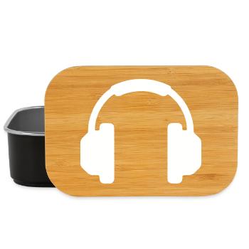 Headphones Music DJ Gaming Icon Vector - Lunch Box - black - Front