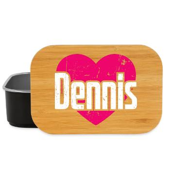 I Love Dennis Pink Heart I Love Dennis - Lunch Box - black - Front