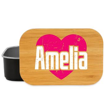 I Love Amelia Pinkes Herz Ich liebe Amelia - Lunch Box - Schwarz - Vorne