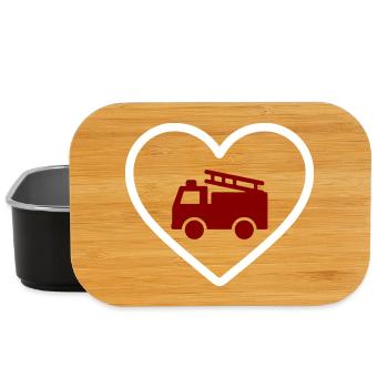 Heart Firefighter Fire Truck - Lunch Box - black - Front