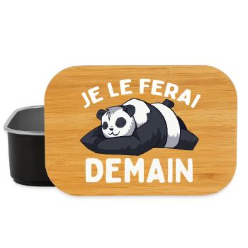 Ich mache es morgen, fauler Panda-Humor - Lunch Box - Schwarz - Vorne
