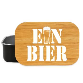A beer glass logo typography - Lunch Box - black - Front