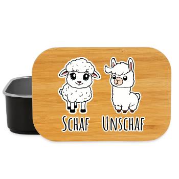 Schaf und nicht Schaf (Unschaf) - Lama kein Schaf - Lunch Box - Schwarz - Vorne