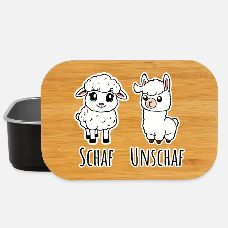 Schaf und nicht Schaf (Unschaf) - Lama kein Schaf - Lunch Box - Schwarz