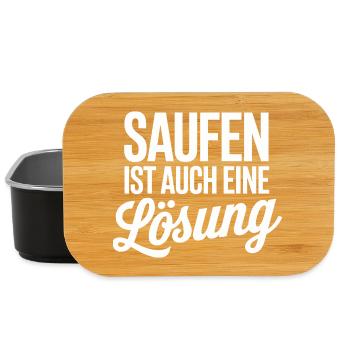 Saufen ist auch eine Lösung - Lunch Box - Schwarz - Vorne